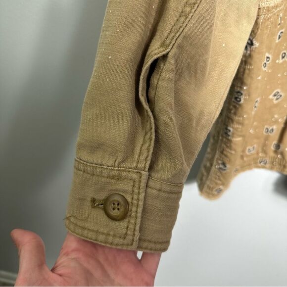 We The Free For Free People Khaki Swept Up Military Shirt Jacket NWOT Size XS - Picture 16 of 16